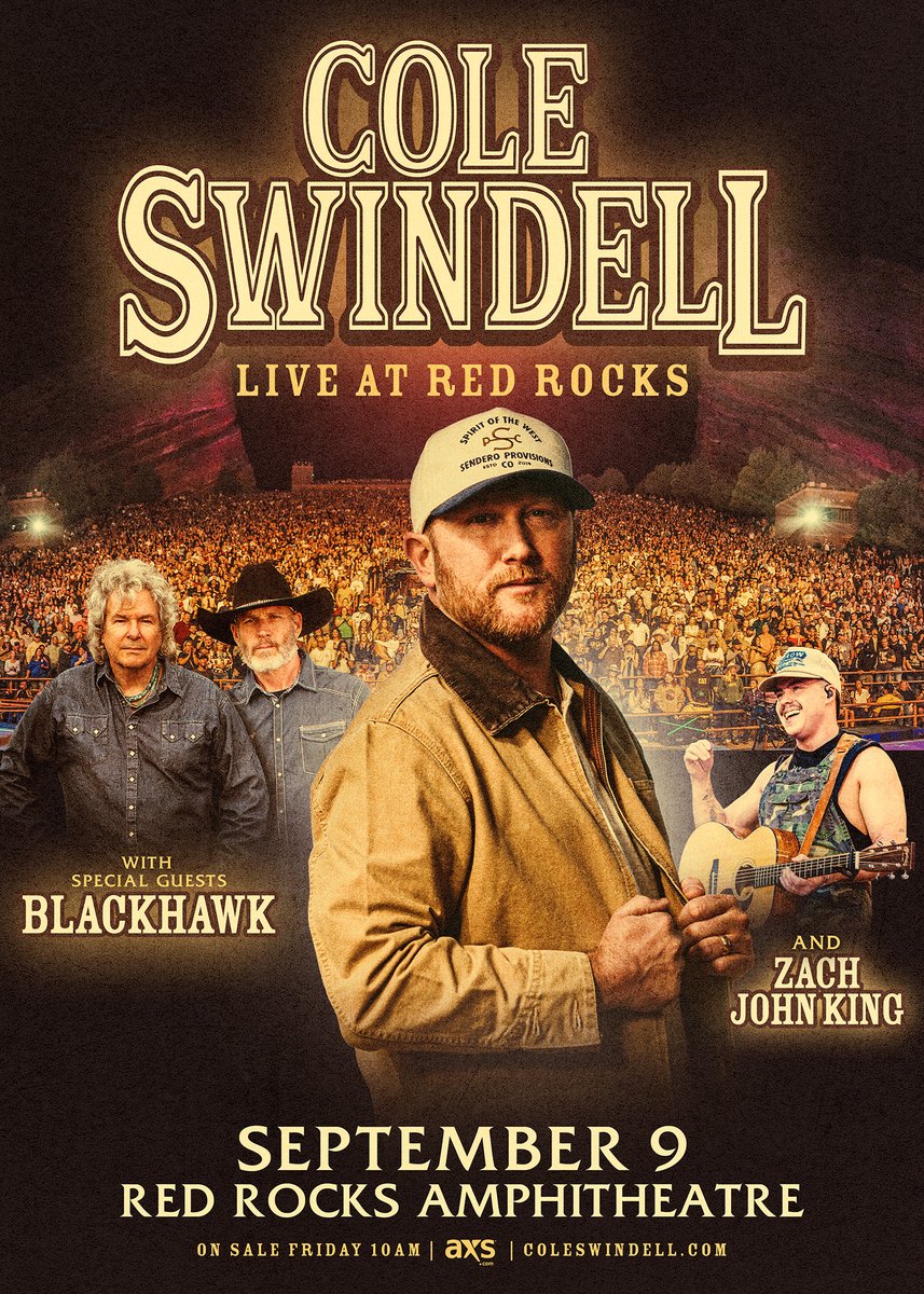 Red Rocks 9.9.26 w/ BlackHawk &amp; Zach John King. I’ve had this date circled for a while, not just because of the venue, but because of who’s gonna be on stage with us. BlackHawk, a band I’ve always loved, and one of my favorite artists out there right now, ZJK! Tickets on sale