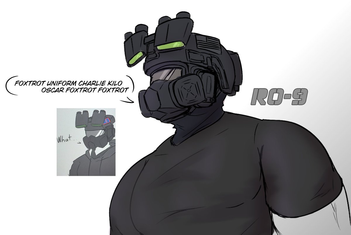 Been thinking about how to even open commissions. Doubt anyone would be interested thou 🥽💬

Well then, have a RO-9 Doodle/Sketch