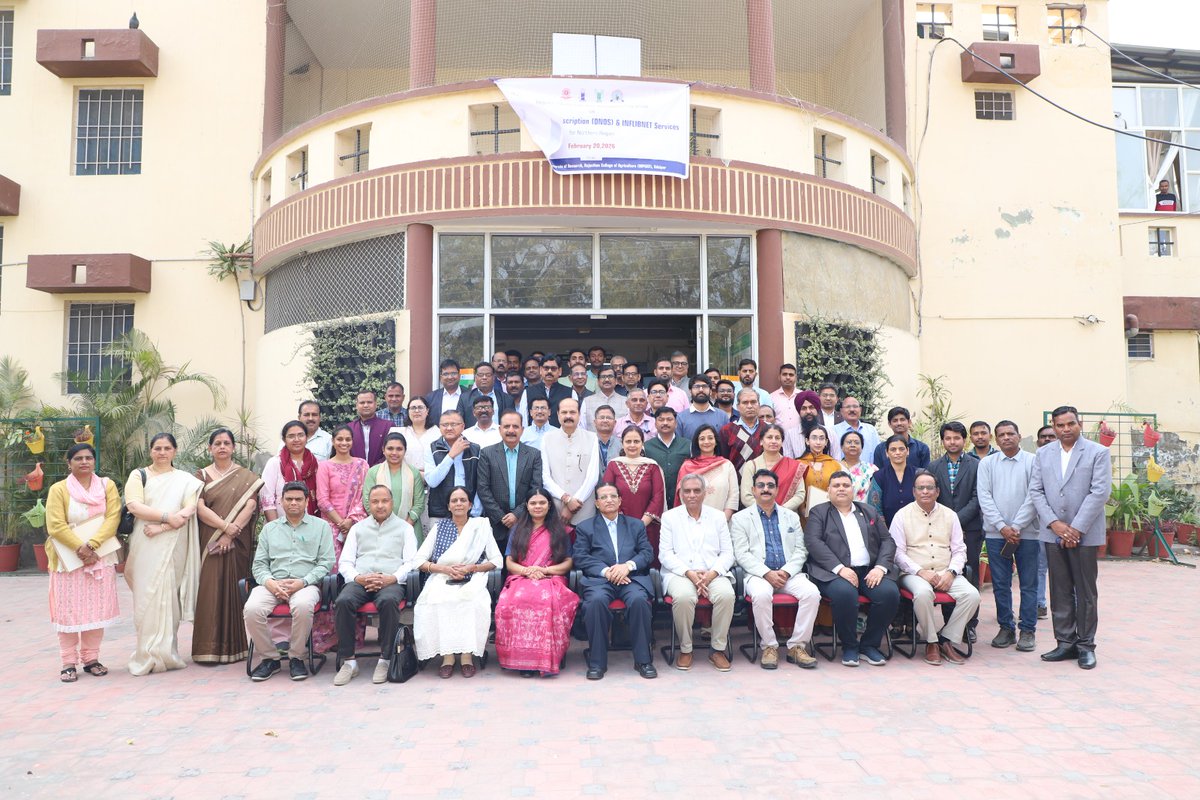 harishicar's tweet photo. Regional training cum awareness programme on ONOS (One Nation one Subscription)&amp; inflibnet service at MPUAT udaipur on 20th Feb, 2026, in collaboration with inflibnet. https://t.co/BepcCQgM1n