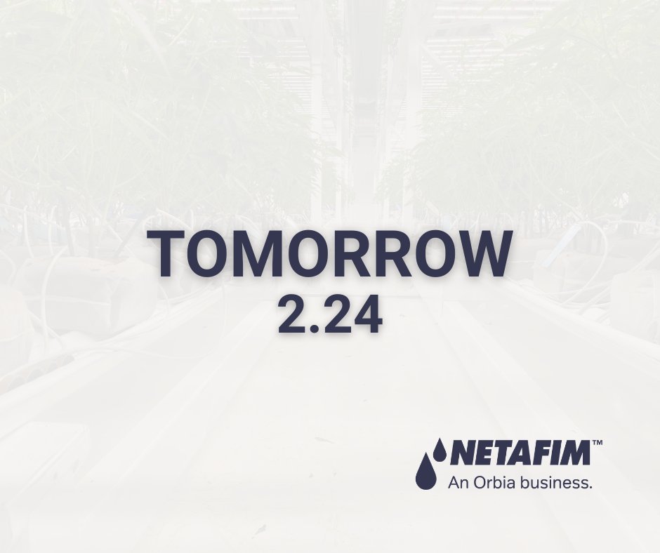 NetafimUSA's tweet photo. Advanced fertigation is about to get smarter.

More control.
More visibility.
More precision at scale.

Tomorrow.

#NewProduct #NetafimNorthAmerica #CEA #Greenhouse https://t.co/kziD9K3TD8