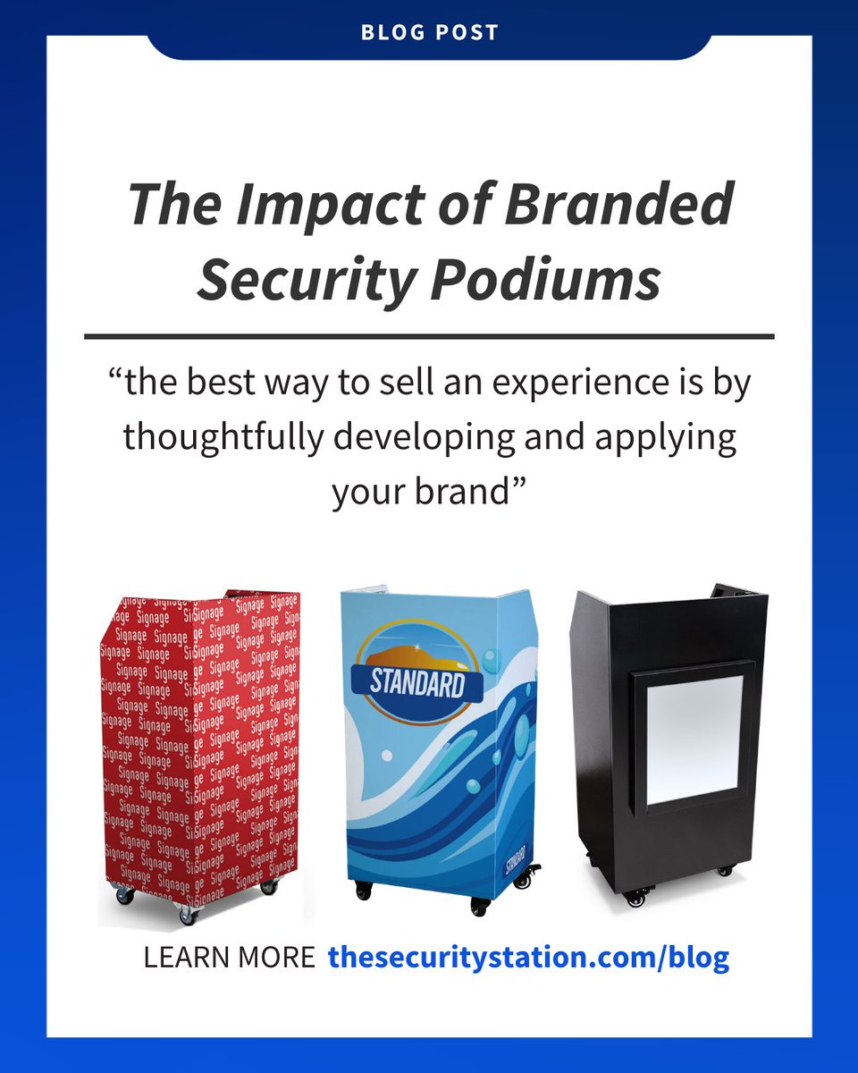TheSecStation's tweet photo. Is your security podium a marketing asset? 🎨 Keep it cohesive with branded security stations that reflect your company's soul. From decals to wraps, we've got you covered! ✨ #Branding #BusinessBranding #FirstImpressions #SecurityEquipment #WorkplaceStyle  #TheSecurityStation🛡️ https://t.co/7TBqkZduS0