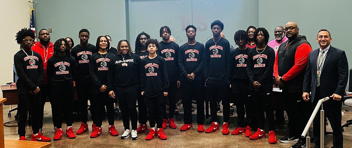 WestlawnTCS's tweet photo. Our 8th-grade team was honored at last week’s Board of Education meeting for winning the 2025–2026 City-County Championship! 🏆🏀
Proud of our CHAMPS and the way they represent The West! 💫
#ProtectTheWest #WeAreWestlawn #FalconPride
@TCSBoardofEd @TCSAthletics_1 https://t.co/txMAEwvlM4