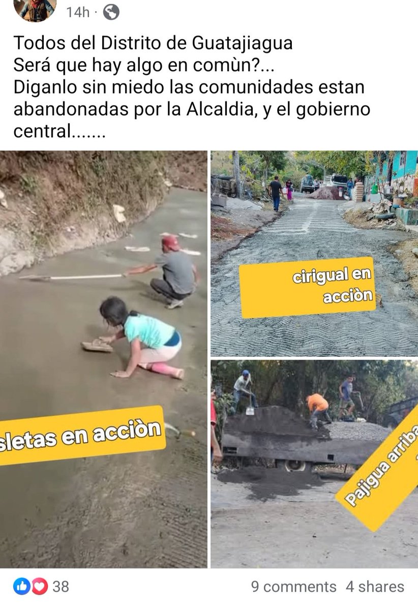 Asi la situacion en guatajiagua morazan. Nadie nos ayuda ni para areglar las escuelas q se estan callendo.
Aqui solo hay dinero para fiestas patronales.<a href="/BladiBarahona/">Bladimir Barahona</a> <a href="/DrJuanRodrig/">Dr. Juan Rodríguez</a> <a href="/PresidenciaSV/">Casa Presidencial 🇸🇻</a> <a href="/AlexiaRivasG1/">Alexia Rivas🇸🇻</a> <a href="/anamag_figueroa/">Ana Figueroa 🇸🇻</a> <a href="/suecallejas/">Suecy Callejas Estrada</a> <a href="/RomeoHerrera1/">Romeo Rodríguez 🇸🇻</a> <a href="/rodrigoayalasv/">Rodrigo Ayala</a>