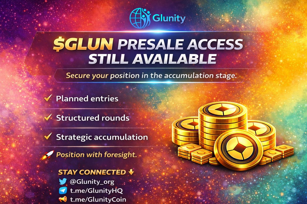 goldinglove10's tweet photo. $GLUN presale access is still available 🚀
This is the accumulation stage —
where entries are planned, not chased.
Smart positioning beats emotional buying. 🐦Twitter: @Glunity_org
💬Telegram: https://t.co/rDuPAC9Ug2
Build before the crowd arrives.
#GLUN #Presale #EarlyPosition https://t.co/W7Idh8s3Jy