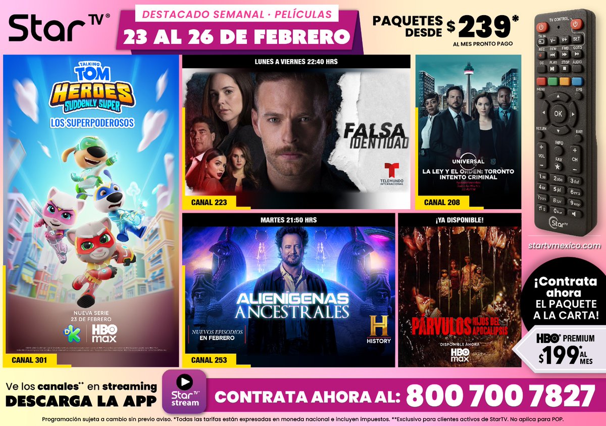 Se acaba febrero… pero el entretenimiento sigue.🔥
Toma el control y disfruta la programación con #StarTV.📺