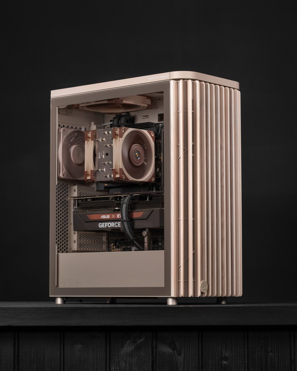 ASUS_za's tweet image. Soft tones, powerful cooling. ✨ ​

The #ProArt PA401 Wood Edition Beige features a stunning wood front panel, dual 160mm intake fans, and a rear exhaust for strong out-of-the-box airflow. 🌿❄️ ​

​Built by @mr_matt_lee 

#ASUS #PCbuilds #chassis
