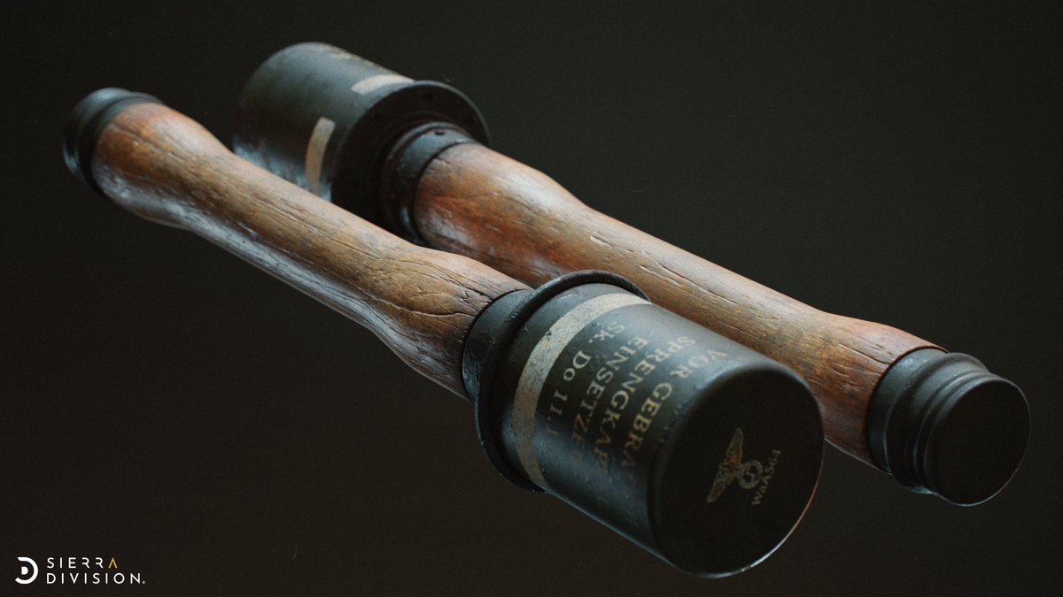 DoruArt's tweet photo. Another prop I made for at Sierra Division for the military trenches pack. Always wanted to make one of these stick grenades . It's a really fun one ,short and sweet.  Couple more renders on my AS if anyone is interested. #gameart #3d https://t.co/lsaRIFsLaY