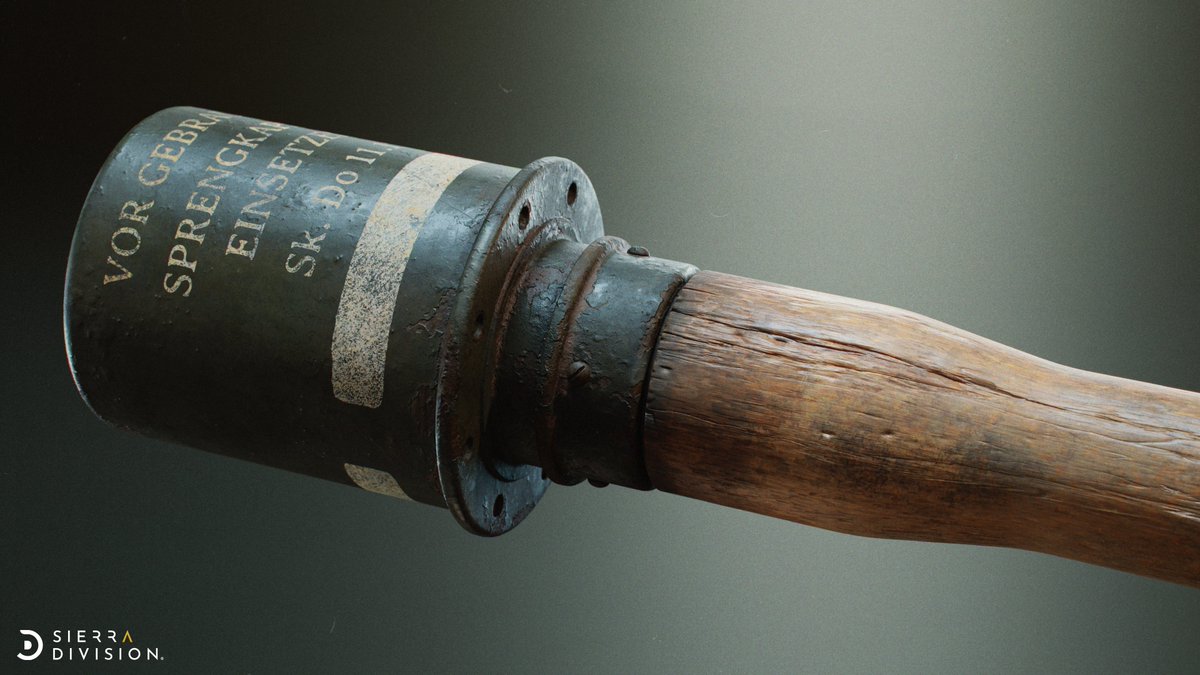 DoruArt's tweet photo. Another prop I made for at Sierra Division for the military trenches pack. Always wanted to make one of these stick grenades . It's a really fun one ,short and sweet.  Couple more renders on my AS if anyone is interested. #gameart #3d https://t.co/lsaRIFsLaY