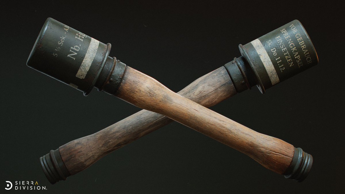 DoruArt's tweet photo. Another prop I made for at Sierra Division for the military trenches pack. Always wanted to make one of these stick grenades . It's a really fun one ,short and sweet.  Couple more renders on my AS if anyone is interested. #gameart #3d https://t.co/lsaRIFsLaY