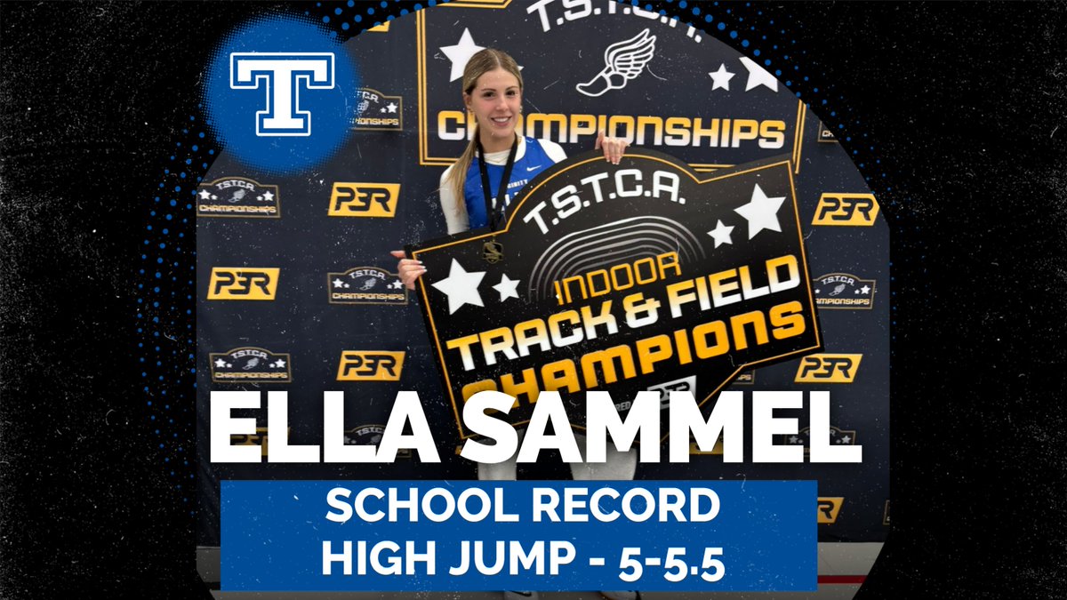 Trinity_Hillers's tweet photo. 👟Indoor Track:

Ella Sammel broke her own high jump record at the TSTCA Indoor Track &amp; Field Championships with a 5ft 5 1/2 jump!

Braden Berdar also placed 3rd in the high jump, Phillip Whitlock placed 4th in the 60 and the boys 4x4 placed 5th!

#itsagreatdaytobeahiller 🔵⚪️ https://t.co/K6fm0q9Brc