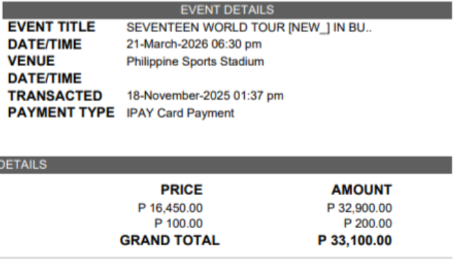 1004jjongjjongi's tweet photo. WTS LFB New_ in Bulacan Seventeen

(1) Zone A2

-Secured during carat presale, 1:37 pm
-Already claimed, but can verify with you.
-SRP (Php 16,550)
-Kaliwaan. Can be in Manila or CALABARZON area.

RFS: Upgrading to VIP https://t.co/JJaSyd0zey