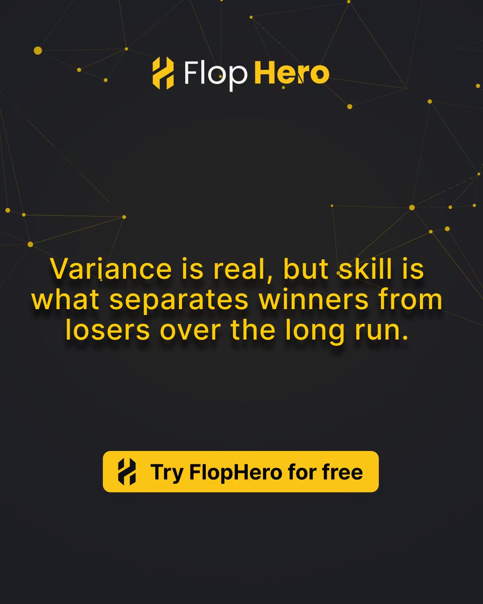 Flophero_GTO's tweet photo. Variance is real, but skill is what separates winners from losers over the long run.

Build unshakeable skill with FlopHero training.

Level up your game at https://t.co/9bj8rzFHFe

#FlopHero #PokerMindset #PLO #PokerStrategy #GTO #PotLimitOmaha #PokerPro #PokerStudy #PokerTips https://t.co/eATO2mGRjG