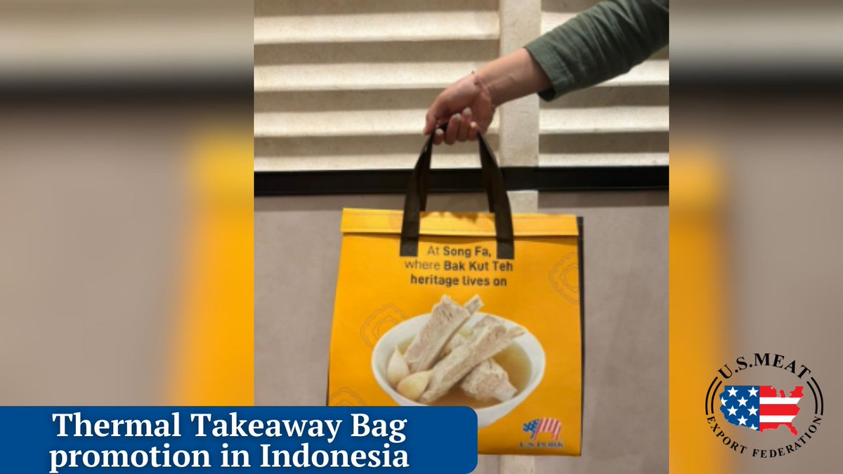 USMEF's tweet image. How do you move 8 tons of pork in 30 days? 🐖 In Indonesia, USMEF used thermal takeaway bags to drive sales of U.S. Pork Ribs Soup! 🇮🇩
The Results: ✅ 7,976 kg of U.S. pork moved ✅ 28,307 portions sold
Practical incentives = Massive volume. 📈 #PorkCheckoff #USMEF