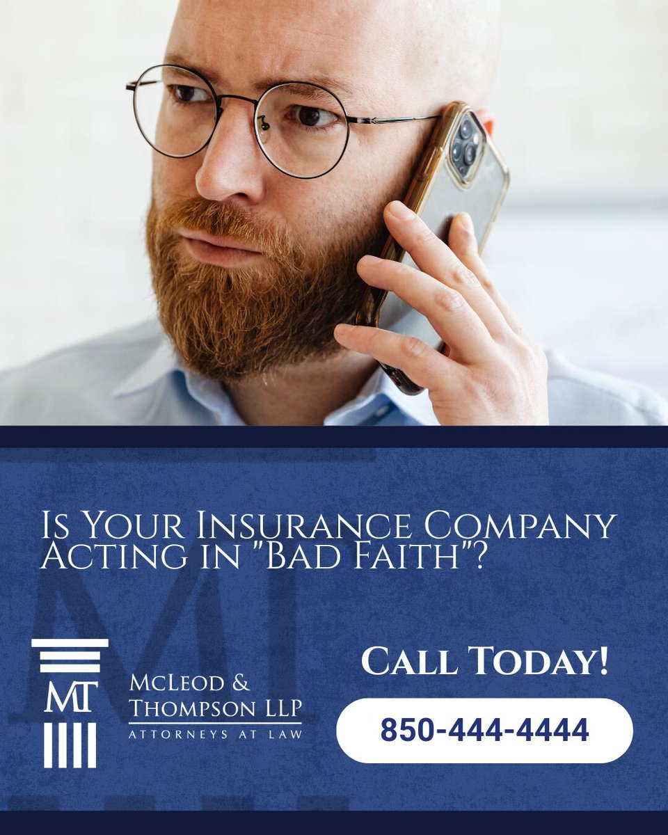 MMRTLAW's tweet image. If an insurer unreasonably delays, denies or underpays your valid claim, they may be acting in "bad faith." We have over 40 years of experience working with insurance companies and getting our clients the full compensation they are entitled to receive. 

#McLeodAndThompson