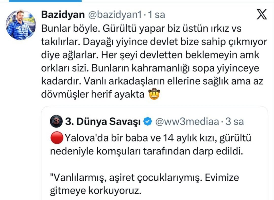 Şu paylaşımları başka ülkede biri yapsa adamın yedi sülalesinden hesap sorulur.