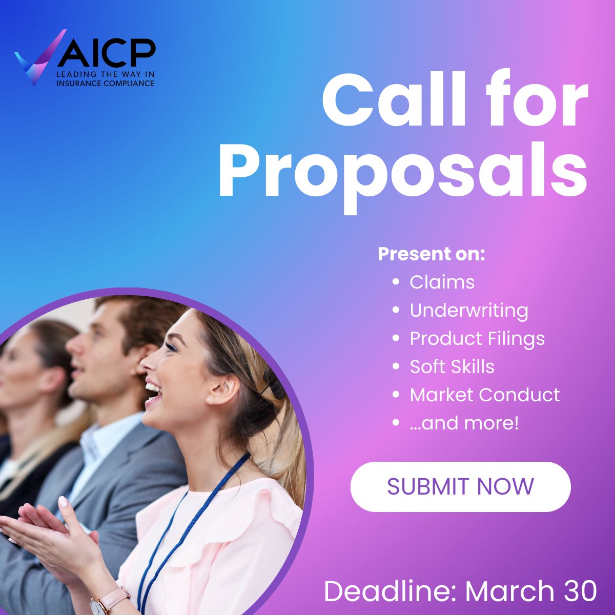 Have you submitted your #AICP2026 session proposal? This year's theme: "Compliance: Guiding the Future, Grounded in History." 

Act now! ow.ly/YVHM50YfgnB 

#InsuranceCompliance