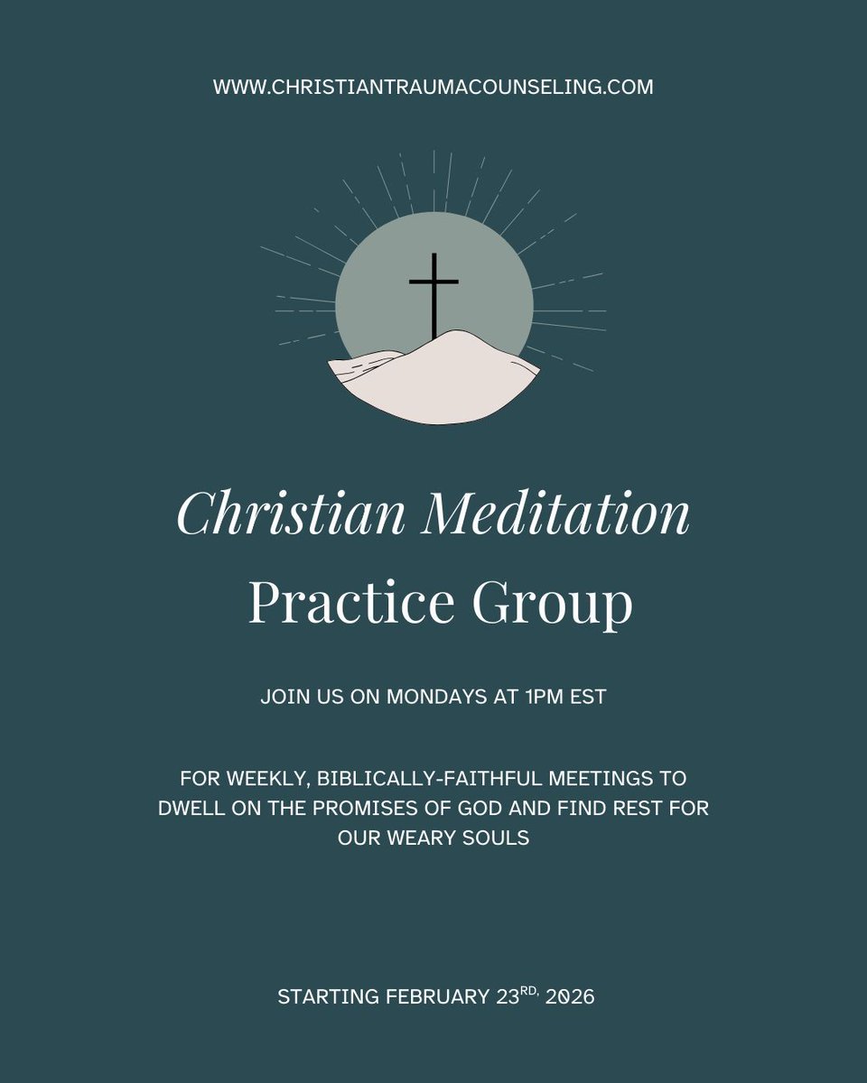 CTCounsel's tweet photo. Our new Christian meditation group begins today at 1pm EST! We are so excited to see how the Lord is going to use this group for each member. If you are interested in learning more, check out our website for more information:   https://t.co/szEAHFTqfh. https://t.co/dgSOqhg2ju