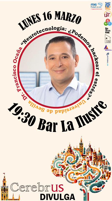 cerebrusdivulga's tweet photo. Este año arrancamos la Semana del Cerebro con el Dr. Francisco Ocaña, de la Facultad de Psicología @unisevilla , para hablarnos de #Neurotecnología y de una pregunta que os encantará: ¿podemos “hackear” el estrés? 🧠⚡ ¡Prepárate para descubrir la respuesta! @SENC_ https://t.co/GHR2HJDJ3l