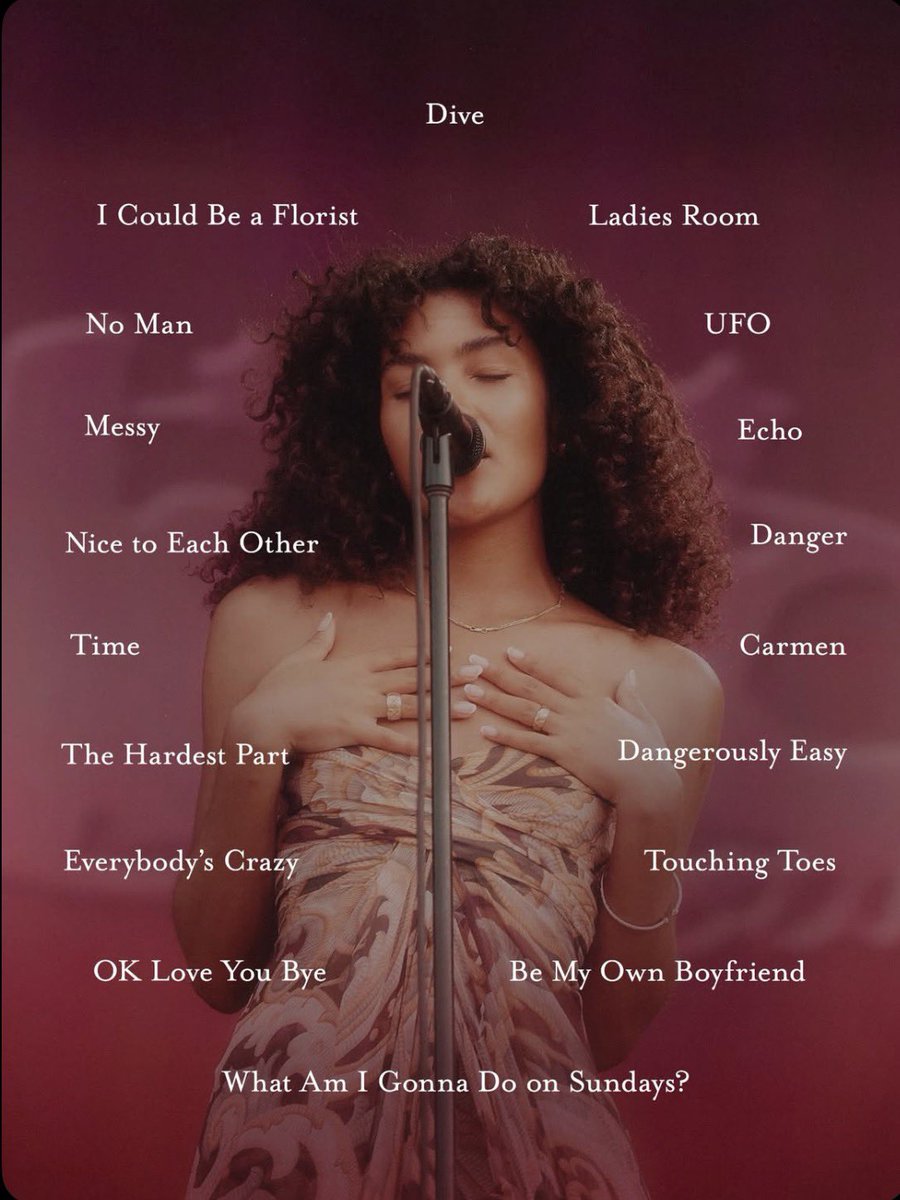 This is a setlist from a show in Melbourne on February 2025 via Olivia Dean’s team on Instagram!!

What songs would you like to see Olivia perform on “The Art Of Loving” tour!?