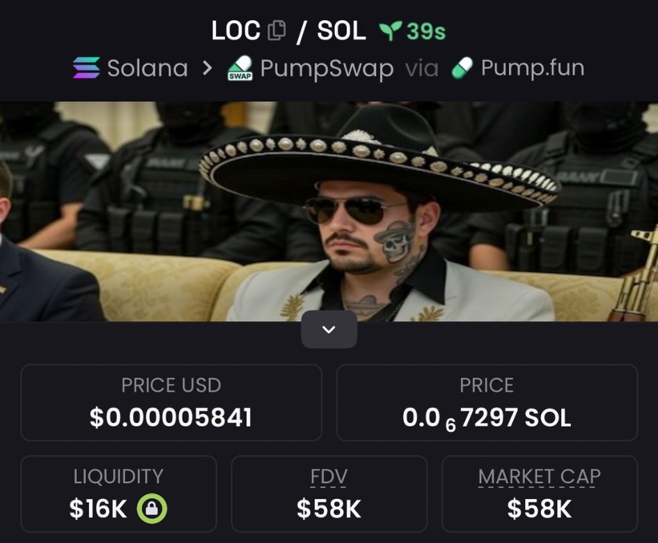 Aped $LOC at $58K Mcap in my private Tg.

am2X9BUTc2KoqoAyb7vkSrqUWWhpbP2e2JXjygwpump

#LOC #memecoin #solana