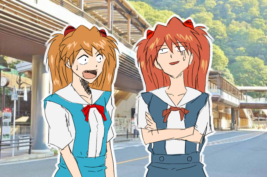 【（捏造）新作短編】で惣流アスカから当時の制作現場の悲惨さを聞いてドン引きする式波アスカ。
#エヴァ #エヴァンゲリオン #エヴァフェス