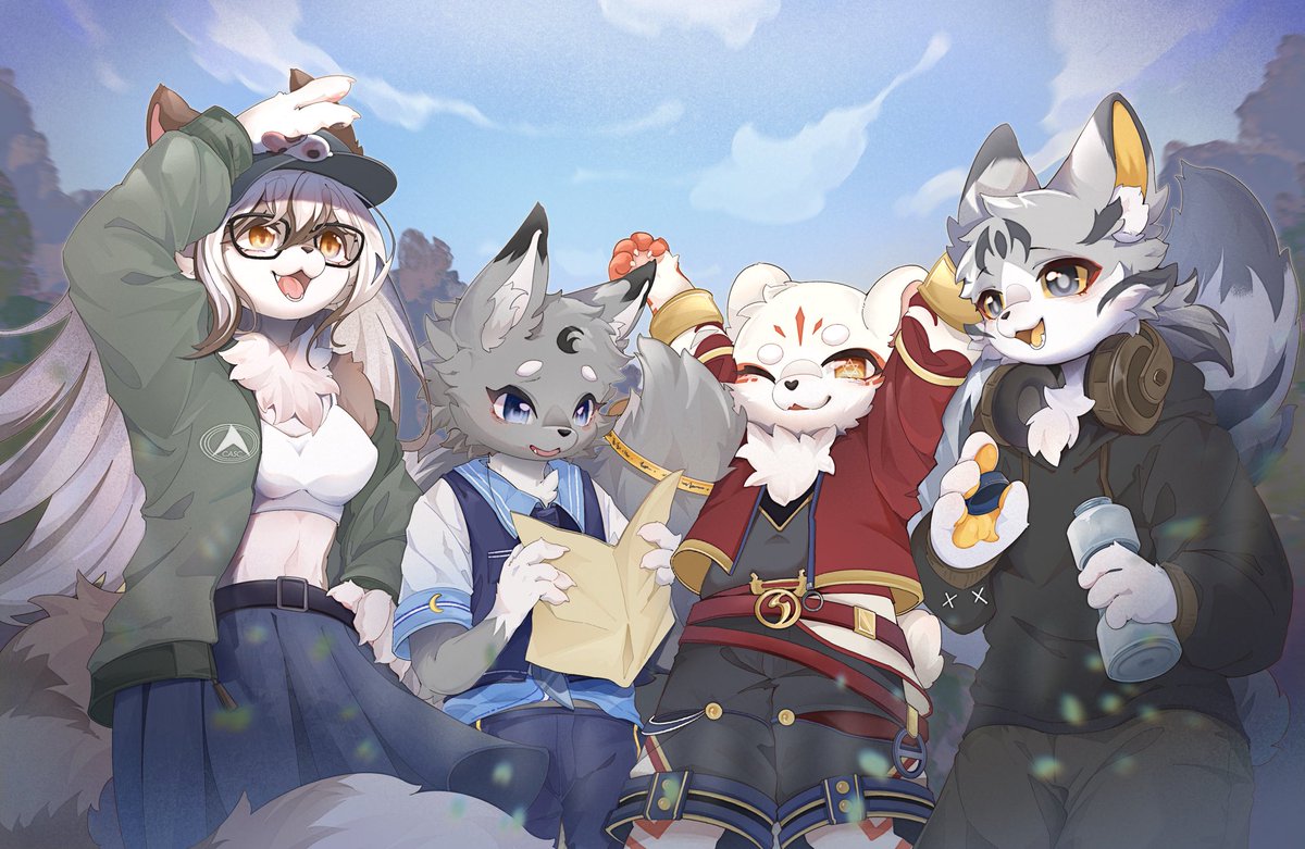 山登りしよう！⛰️

Let’s go hiking together!

Comms for <a href="/frocloud/">霜云喵_</a> 

#ケモノ #furryart #ケモナーさんと繋がりたい　#FurryFandom #kemono