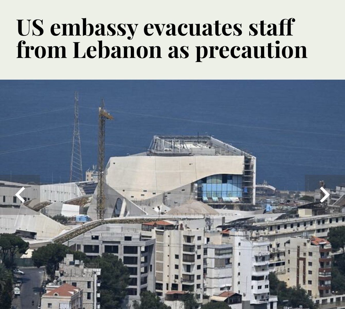 BREAKING NEWS: The U.S. has evacuated embassy staff from Lebanon.

Couple this news with the U.S. moving aircraft carriers and fighters jets into the Middle East it is clear war is imminent.

The U.S. was just waiting for the Olympics to be over before waging yet another war.