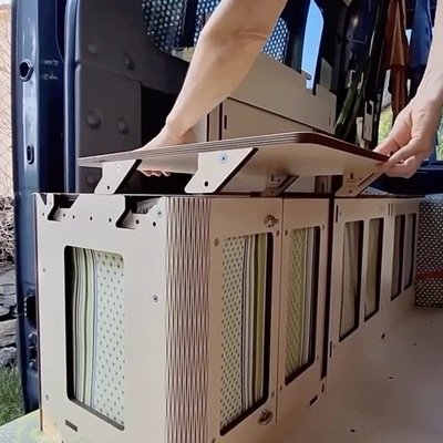 core77's tweet image. S-Moove is an Italian company specializing in modular, removable furnishing systems for vans. Formed by architects Francesca Carpinello and Massimo Aversa, the idea is to… core77.com/posts/141714/S… #VanLife #ModularFurniture #TransformableDesign #SustainableLiving #InteriorDesign