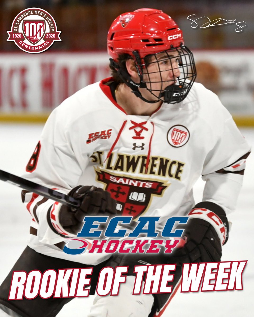 Congratulations to first-year forward Sam LeDrew, who has been named <a href="/ecachockey/">ECAC Hockey</a> Rookie of the Week after his four-point weekend!

#herewegoSAINTS