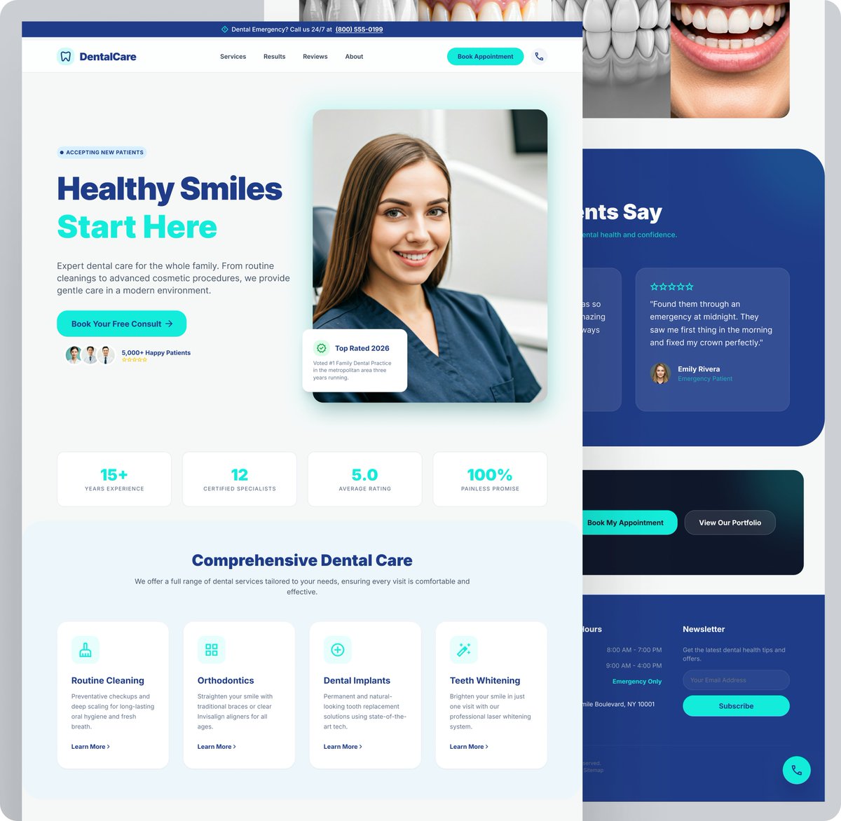 KhadayatKalak's tweet image. Modern dental landing page 🦷
Clean UI, calm colors, strong CTA.
Design that builds trust from the first scroll.
#UIUX #WebDesign #HealthcareDesign #ProductDesign