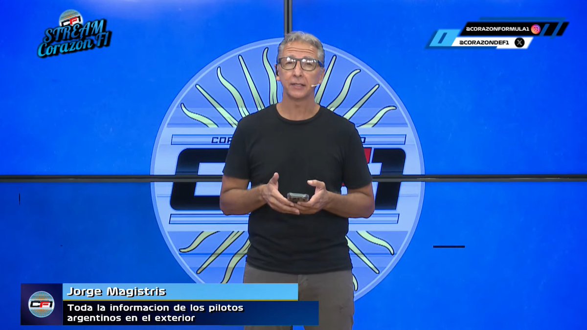Corazondef1's tweet image. 🔛COMENZÓ UN NUEVO #CF1STREAMING con la conducción de @JorgeMagistris .

Todo lo que dejaron los argentinos en el exterior, y el análisis de @Slicer_F1 .

📲youtube.com/watch?v=jNkxx2…