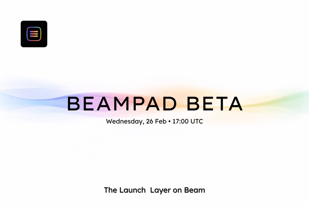 Beampad Testnet Beta opens Wednesday.

The launch rails on beam are almost ready.

Builders and beamers, prepare.