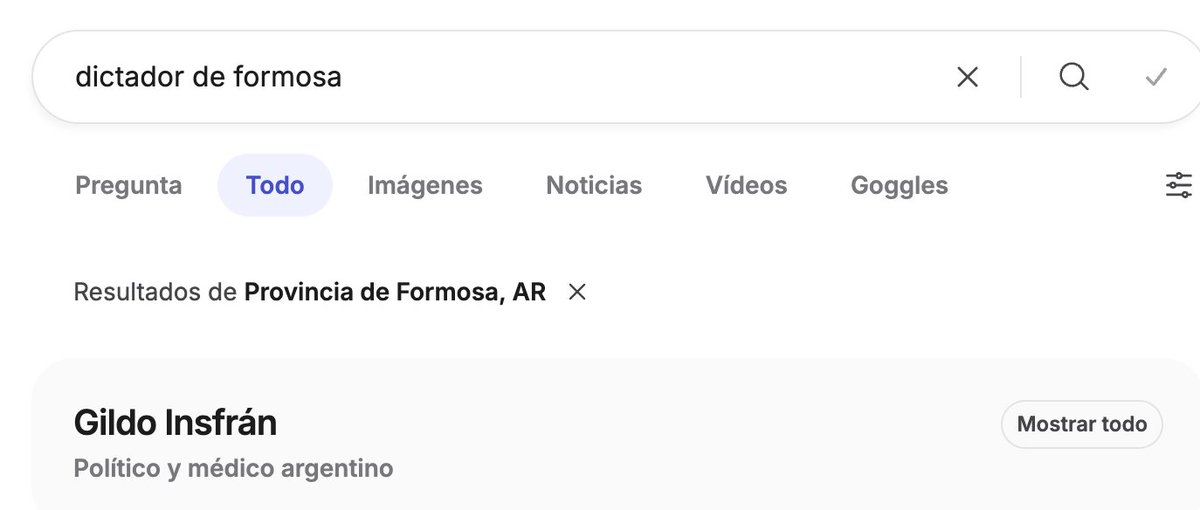 Esto es lo que sale cuando buscas al dictador de Formosa