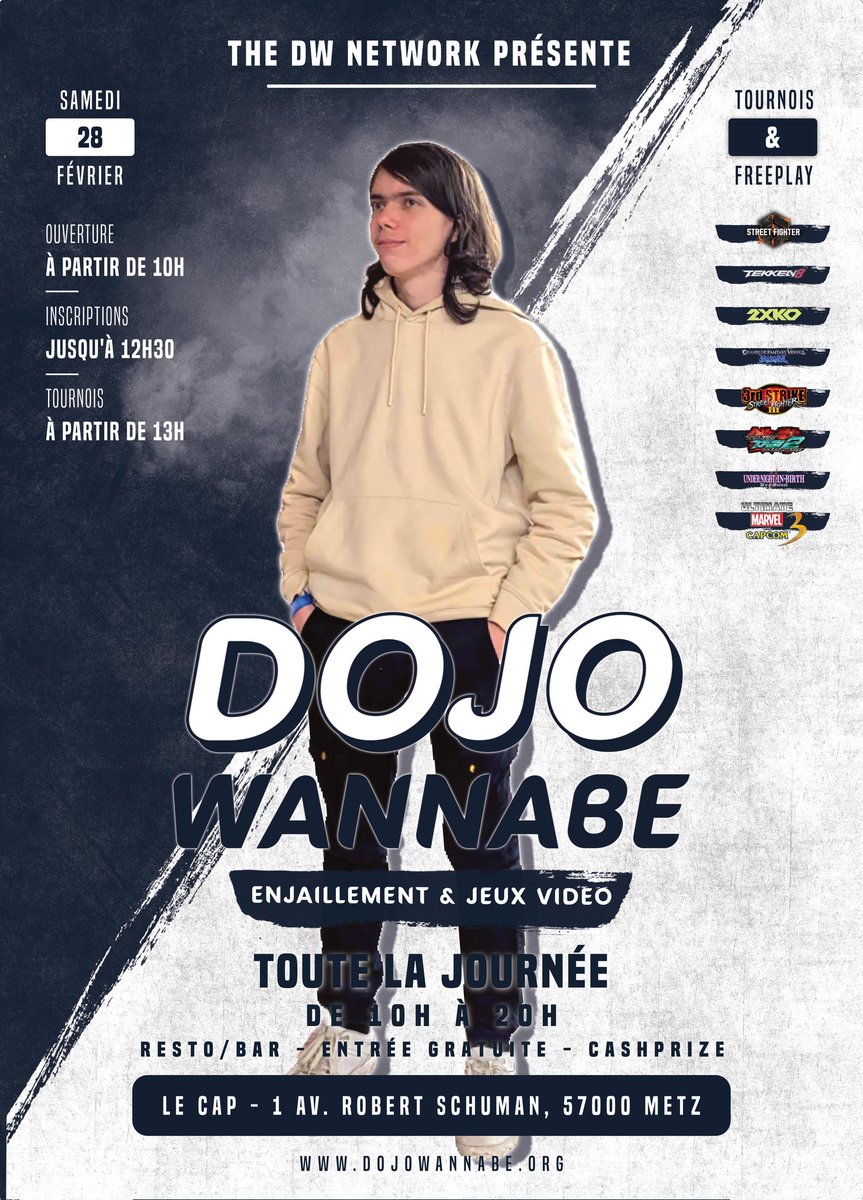 La session entraînement est terminée, place à la monthly déchaînement !!! ❤️‍🔥

Le Dojo Wannabe Monthly 13 c'est ce samedi 28 Février au Cap à Metz la famille !!! 💙🩵

De 10h à 20h, venez vous enjailler fgcément parlant et profiter d'une cafet fait maison du feu de Zeus !!! 😋