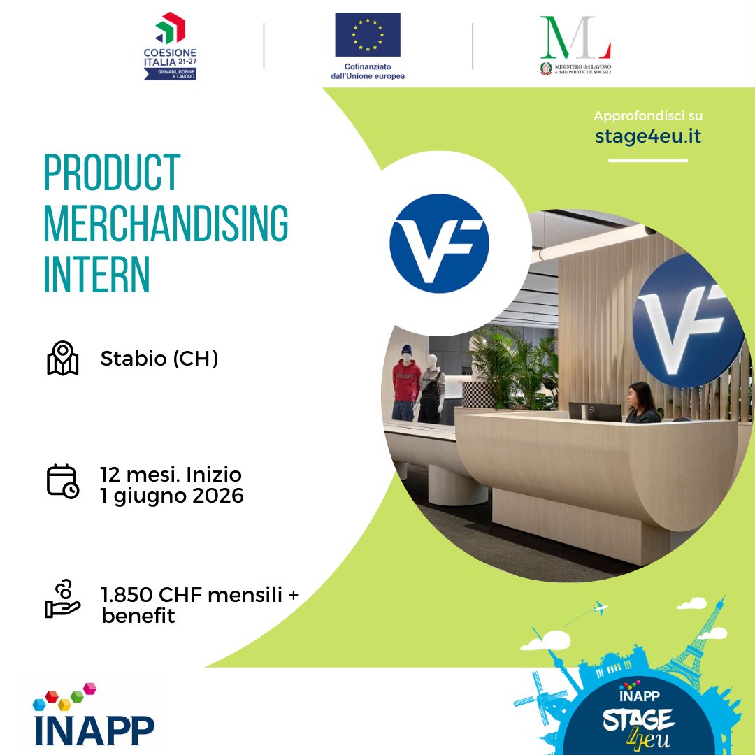 VF Corporation (The North Face, Vans, Timberland…) cerca un Product Merchandising Intern a Stabio 🇨🇭

✅status di studente a giugno 2026
      o
✅laurea dopo il 1° maggio 2026

Vale la pena dare un'occhiata 👇
bit.ly/4b3OJJD

#internship #stageinsvizzera #VFCorporation