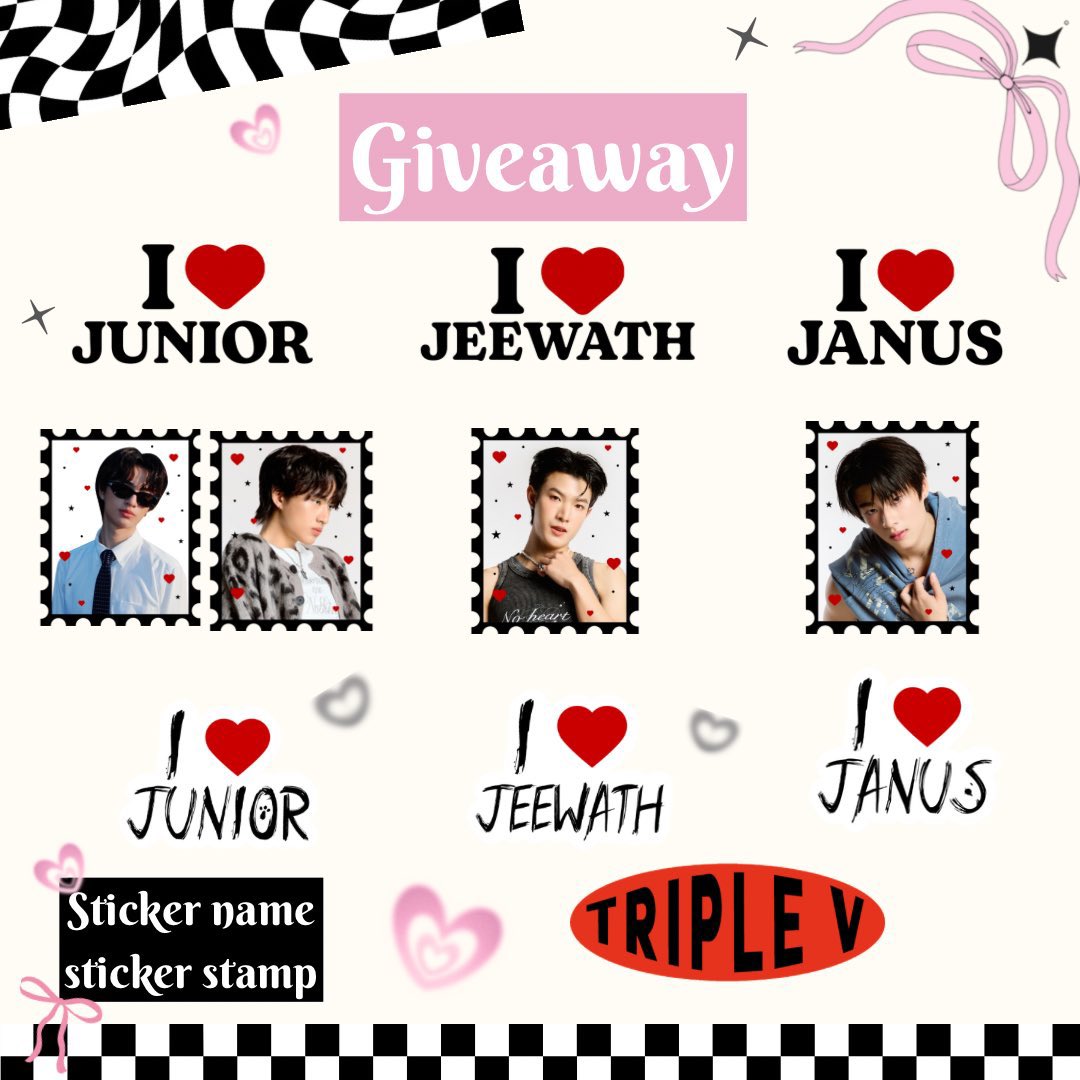 พรุ่งนี้ ฝากมารับน้องๆไปดูแลหน่อยค่าา
∧,,,∧
(  ̳• · • ̳)
/    づ♡ 🆅🆅🆅 🅳🅴🅱🆄🆃 🆂🆃🅰🅶🅴 ᰔᩚ 

- sticker uv vvv debut &amp; jeewath
- sticker Junior Jeewath Janus ( random ) 
- photo id ( random )
- sticker name &amp; sticker stamp id

Time : TBA @ CTW 

𝕣𝕥 &amp; 𝕤𝕙𝕠𝕨