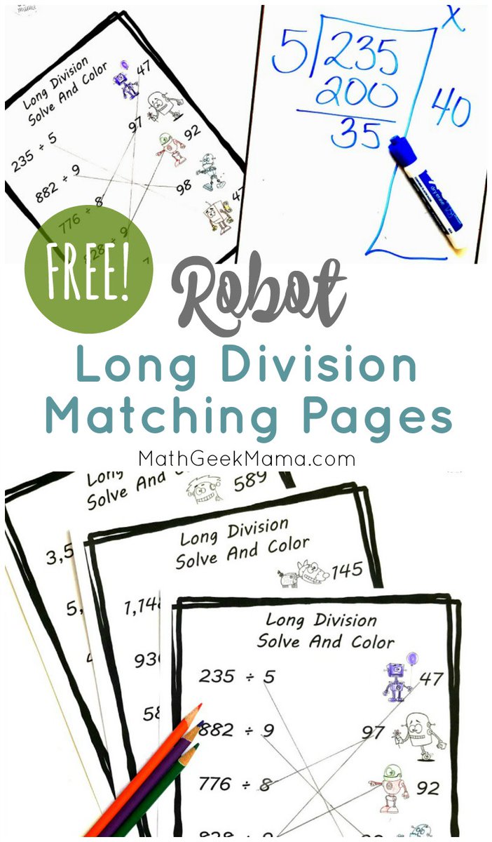 Solve &amp; Color Division Practice Pages for Grades 4-6 bit.ly/2V3HffD