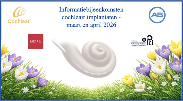 HOorzaken's tweet photo. CI-informatiebijeenkomsten maart en april 2026
Het overzicht voor maart en april van de online en fysieke informatiebijeenkomsten over cochleair implantaten (OPCI en fabrikanten) staat nu op HOorzaken.
 https://t.co/YCQu96LqYE https://t.co/RtmRHBXGIx