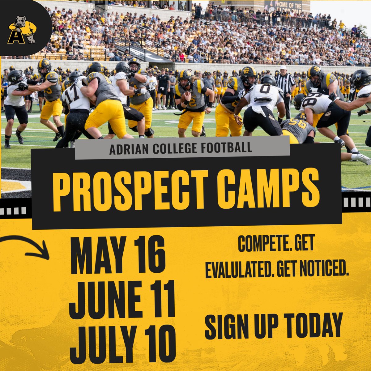 Experience Adrian College football this summer at one of our prospect camps!

Sign up below ⬇️ #GDTBAB

docs.google.com/forms/d/1YUUIq…