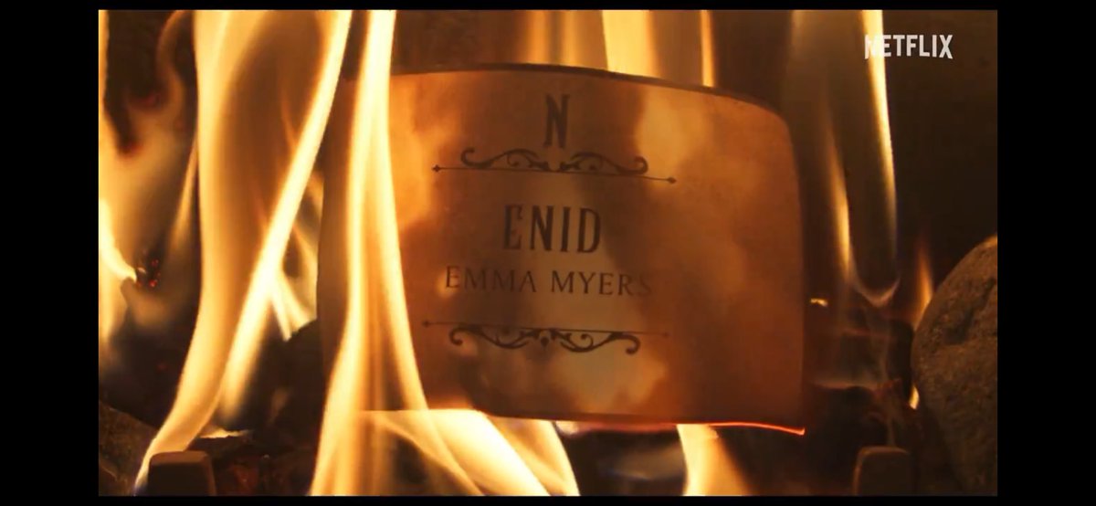 Last season they put her name on a tombstone this season they just outright burn her name oh Enid Sinclair what bullshit will they put you through this season