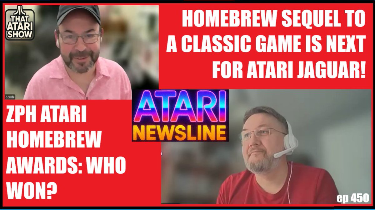 ballistikcoffee's tweet photo. TODAY on #AtariNewsline! Breaking News! #SneakPeek of upcoming interview w/ #LewisHill (@MuddyVision_uk) &amp; #EduardoMello of #Opcode! We discuss upcoming releases... on the #Atari #Jaguar?! + #Spirit Issues? + #Atari #Homebrew #Awards! Who won? 9a MT! Link: https://t.co/1uMuPJWSSE https://t.co/sW4KySmz3Z