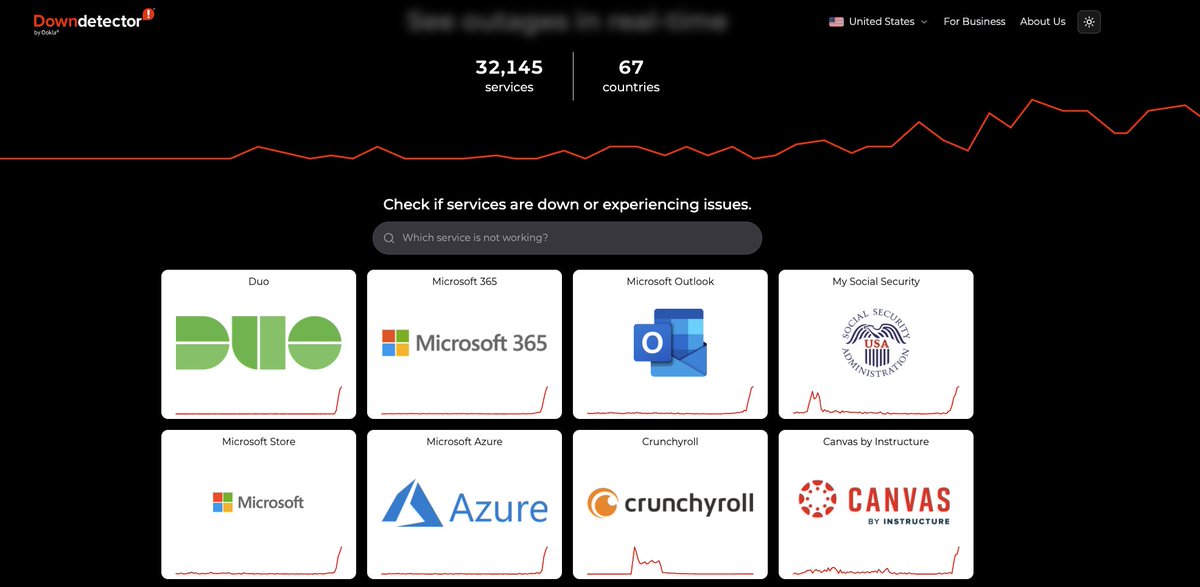 gkotte1's tweet photo. π¨ Microsoft is DOWN - Azure, M365, Outlook, and more are all experiencing outages right now.
Check your services.
#MicrosoftDown #OutageAlert https://t.co/p8kcTuI8qi