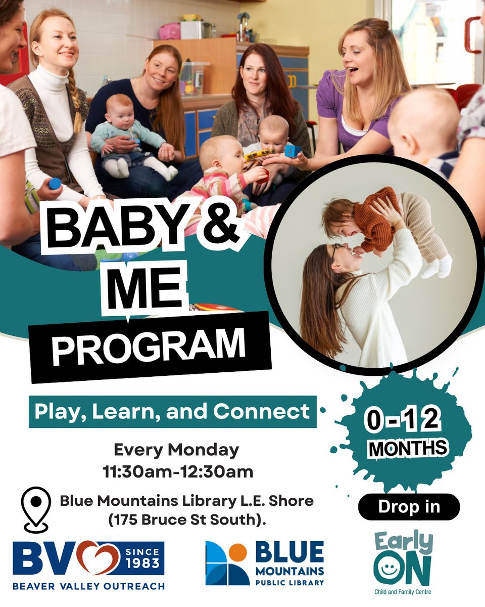 bvocanada's tweet image. Exciting news for today’s Baby and Me! A special expert will be on hand to answer all your questions about your baby’s development. Don’t miss out!
#BVO #EarlyON #BabyAndMe #thornbury