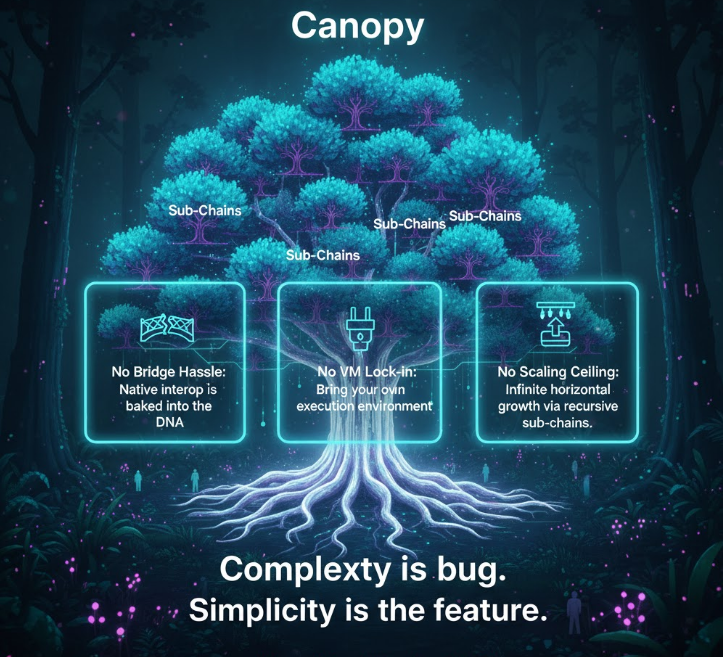 greensimples's tweet photo. Blockchain is too loud. Canopy is the quiet power. ⚡

Most networks force you to learn their specific language, navigate their bridges, and accept their congestion.

@CNPYNetwork #CanopyNetwork https://t.co/hemOLUQ93i