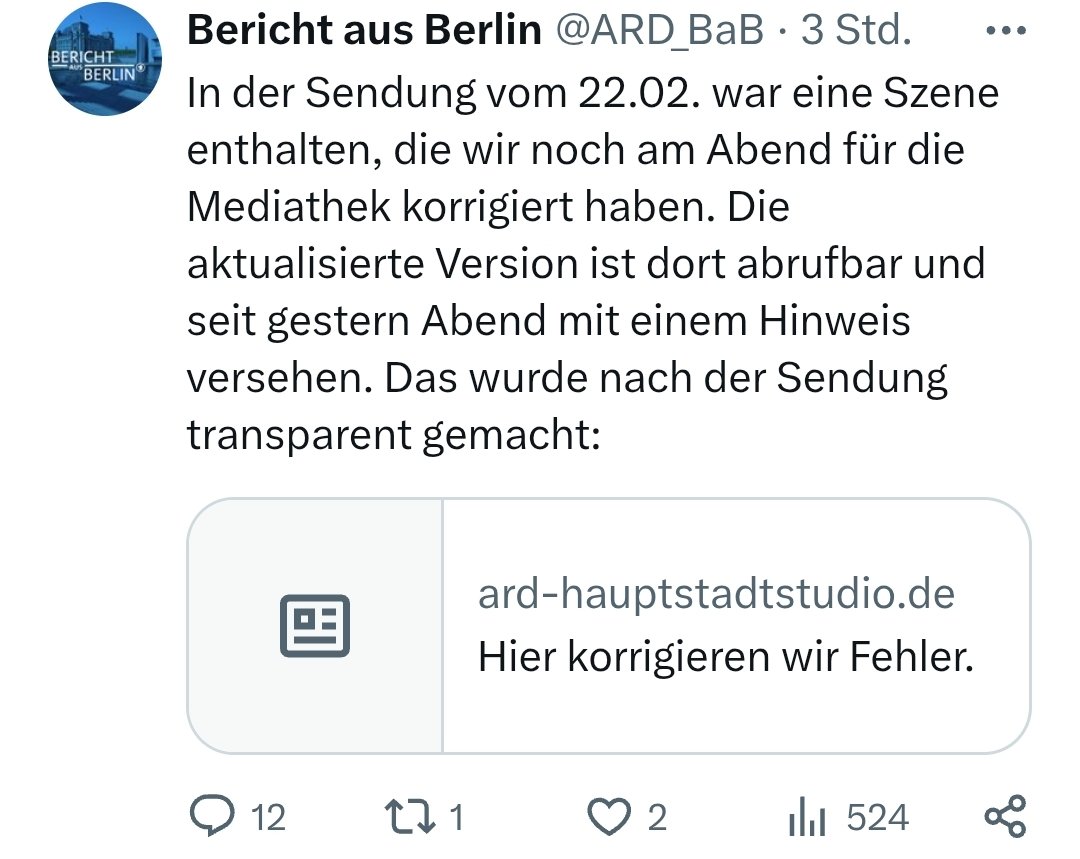 JahnTeam's tweet image. #ARD manipuliert Zuschauer! #Merkel war gar nicht mehr zugegen da sie wie man im #Focus prüfen kann, ihren letzten Zug erreichen wollte.

Dennoch fügte man im Bericht aus Berlin die eh. Kanzlerin ein. Hier wurde offensichtlich manipuliert.

Die Entschuldigung des Senders, haben