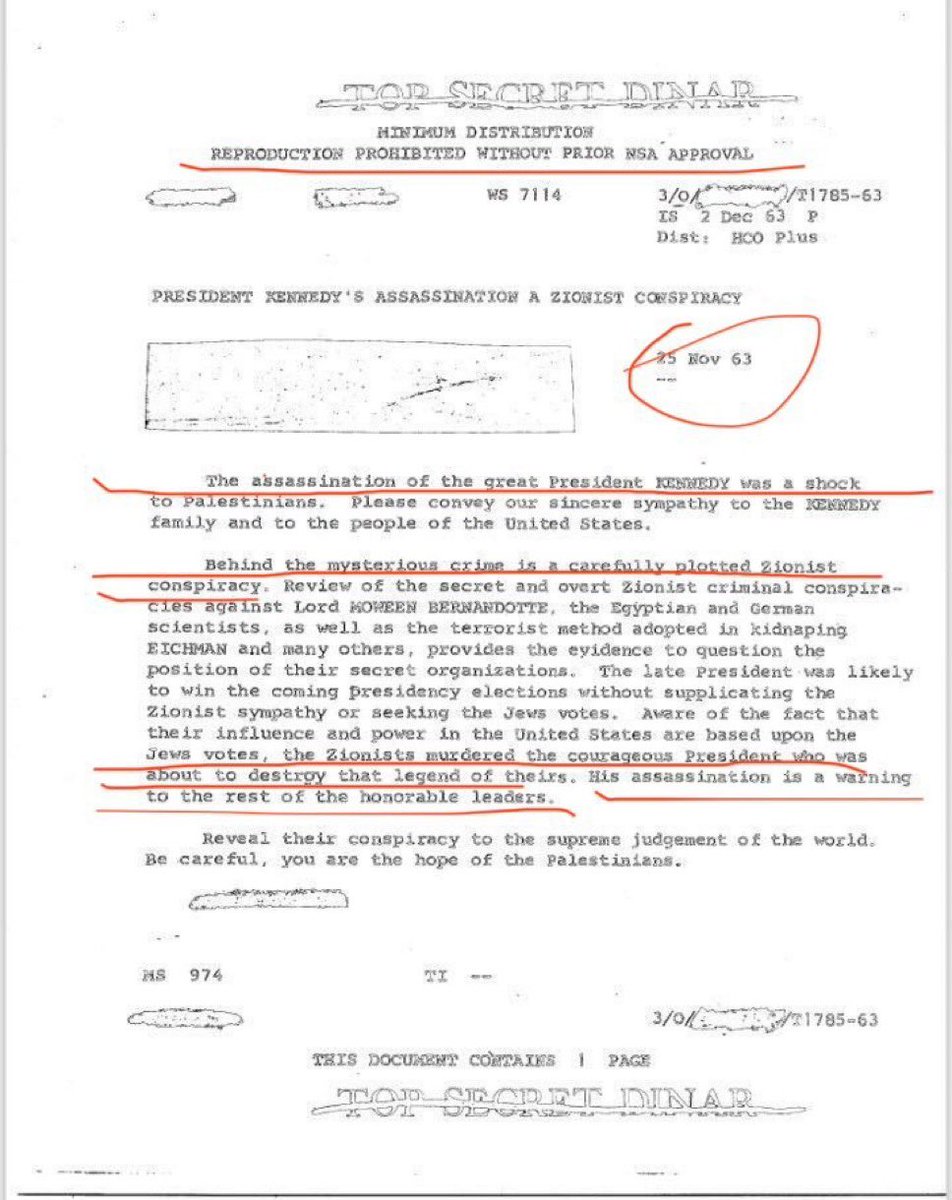 ISRAEL KILLED JFK for not supporting Zionism.

W.H.G