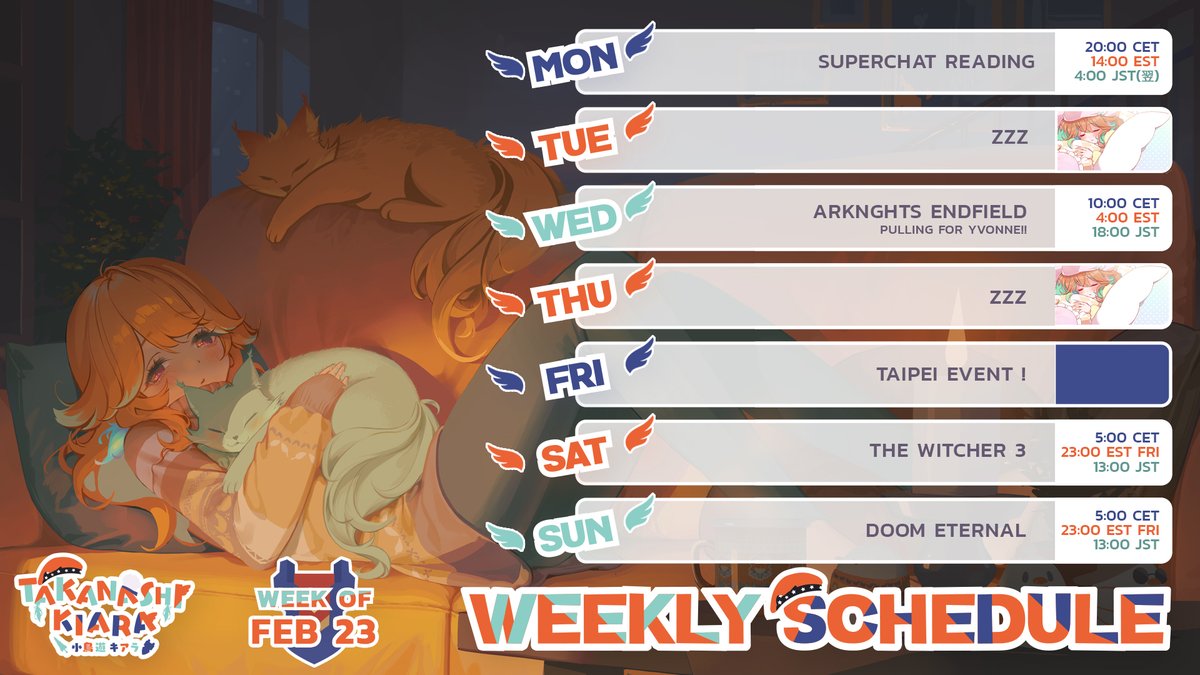 【SCHEDULE】

wtf are these weird streaming times oh nyo im sorry! but trying my best to stream where i can!
なにこの変な配信時間！まあ日本人は喜ぶかな！？忙しいけど配信がんばるよーん

STREAM EGOOOOOOOOOO
youtube.com/watch?v=wct-qv…