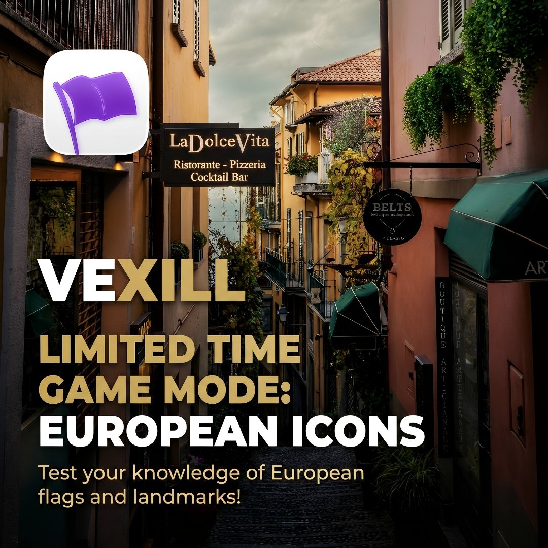 DACCAAltd's tweet photo. 🚨 Limited Time Game Mode! 🚨

Test your knowledge of European flags in VEXILL: European Icons! 🇪🇺

Play now and see how well you know Europe! 🌍🎮

#Vexill #EuropeanIcons #FlagChallenge https://t.co/UnLAlHEKkf