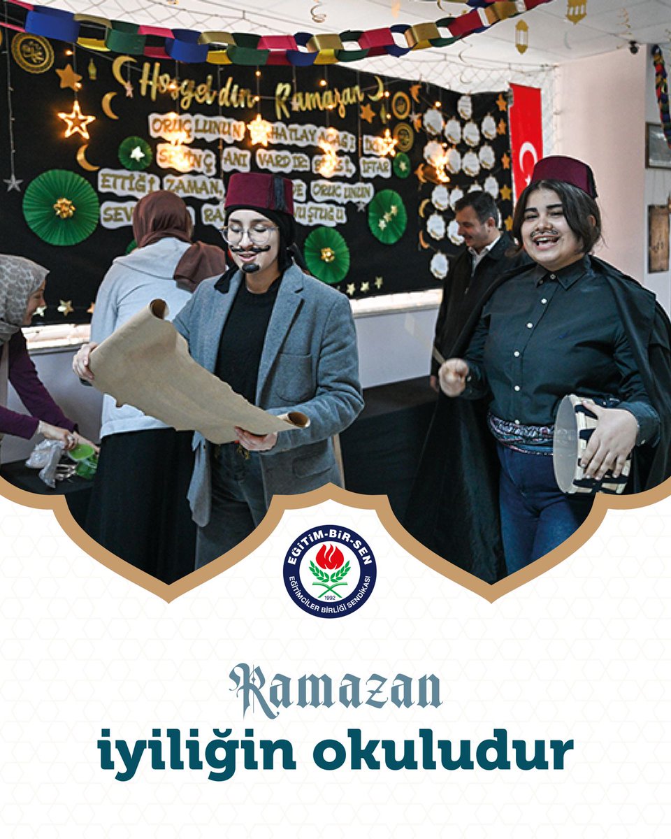 Milletine yabancı, inançlarına düşman zihniyetlerin taarruzlarına karşı bizi biz yapan ve yarınlara taşıyan tüm değerlerimize sahip çıkacağız.

#OkuldaRamazanaDestek