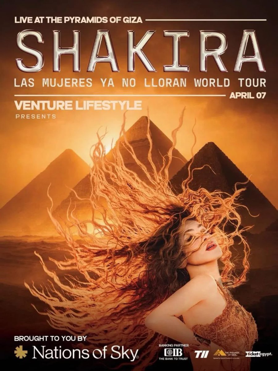 ShakiraChile's tweet photo. #shakira 🇪🇬 Shakira anuncia que el 7 de abril estará en la Pirámide de Giza, Egipto como parte del LMYNLWorldTour.

Esto sera wooooow!! https://t.co/r0uPbjUD95